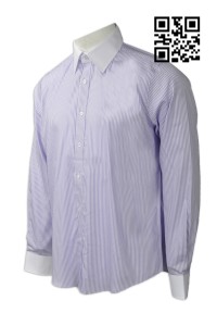 R225  Tailor-made Men's clothing Shirts style Design stripe Shirts uniform supplier